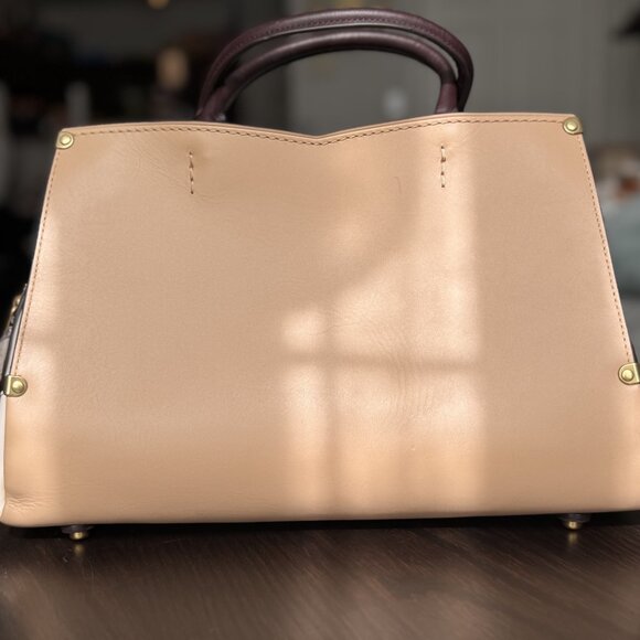 Coach Beige and Burgundy Satchel - Picture 3 of 8